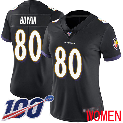 Baltimore Ravens Limited Black Women Miles Boykin Alternate Jersey NFL Football 80 100th Season Vapor Untouchable
